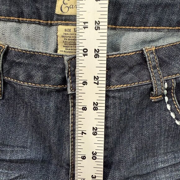Earl Jean Shorts Womens 12 Embroidered Studded Western Cuffed Dk Wash Denim 32x4 - Picture 6 of 10